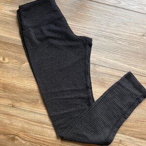 Kyodan High-Waist Warmhand Herringbone Leggings in Charcoal Grey (S/P)